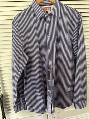 Thomas Pink Blue and White Stripe Dress Shirt